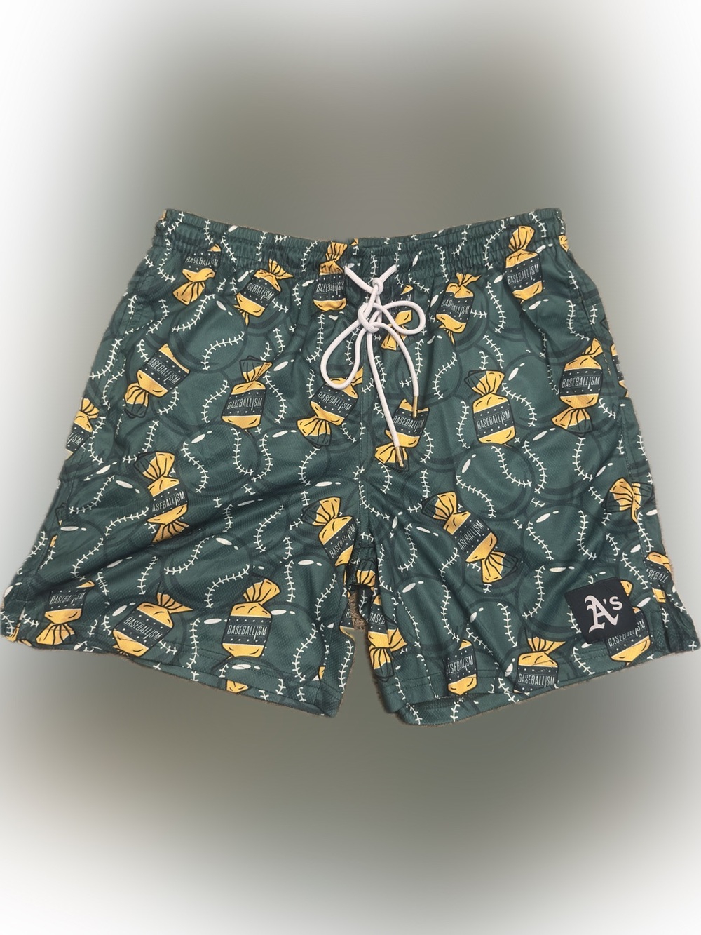 Baseballism A’s Doubles & Bubbles Mesh Shorts Like New